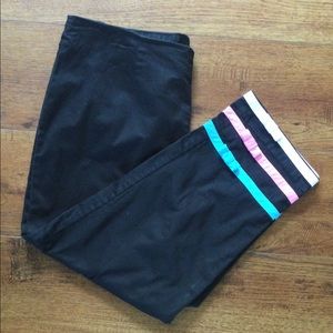 Alanni Casual Capri Pants, Size 16, Black With Ribbon Design
